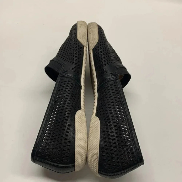 Frye Melanie Sneakers Perforated Laser Cut Logo Slip On Shoes Leather Black 5.5 - Picture 8 of 12